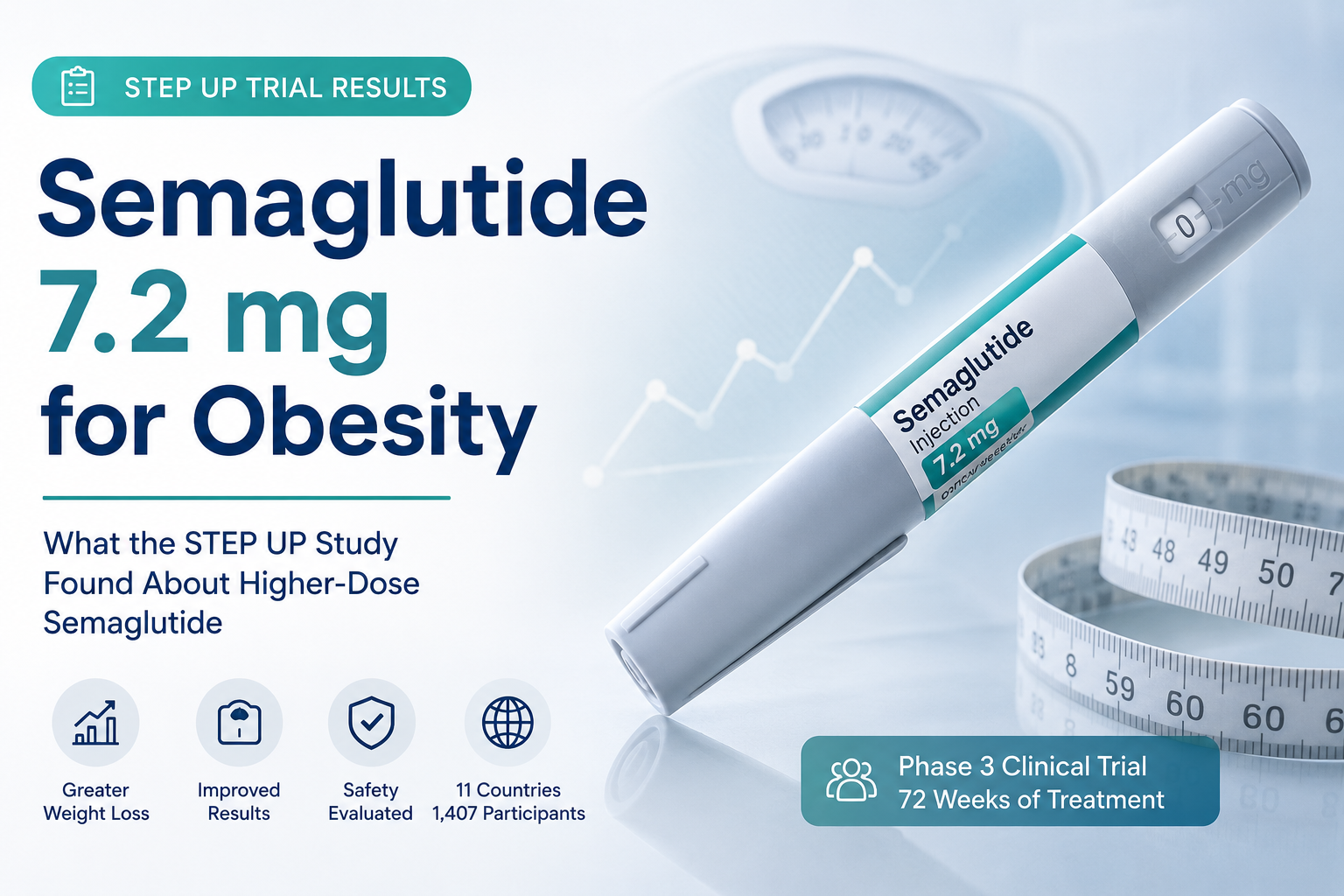 STEP UP trial results showing semaglutide 7.2 mg for obesity in a Phase 3 clinical trial