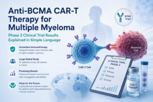 Illustration of targeted therapy for recurrent or metastatic cervical cancer representing the Phase 3 innovaTV 301 clinical trial of tisotumab vedotin.